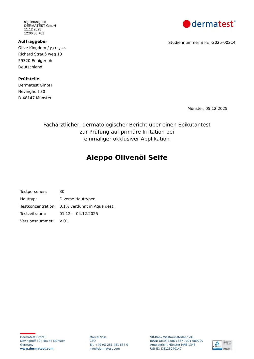Dermatest-rapport — Duits